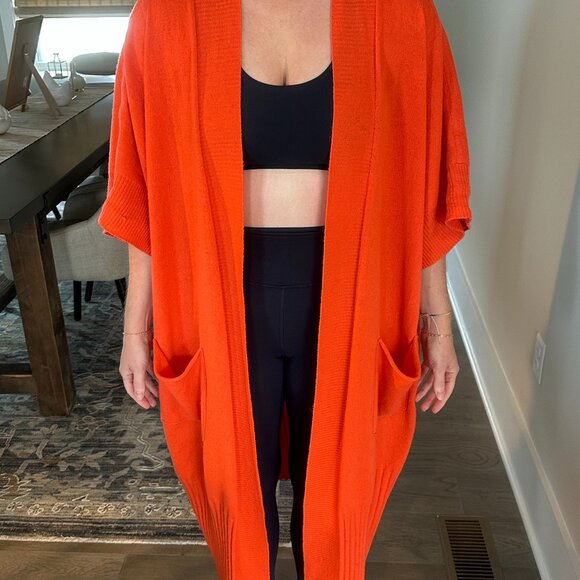 Free People Full Length, Drop Shoulder, Open Duster - Cashmere Orange - XS/S - Picture 1 of 11
